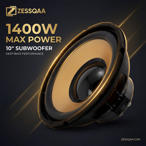 Zessqaa ZQ-1010 10 Inch Car Subwoofer, 1400W Max / 175W RMS Passive Driver