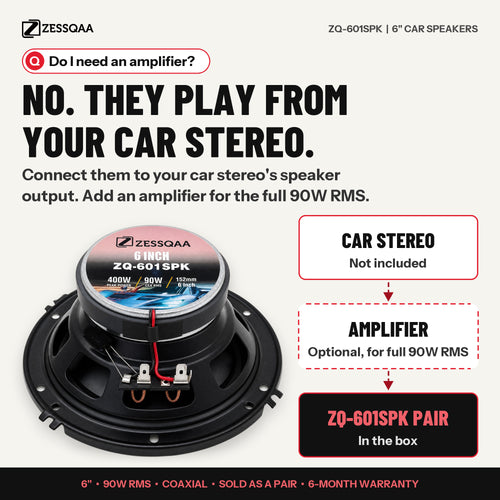 Zessqaa ZQ-601SPK 6-Inch Car Stereo Speakers