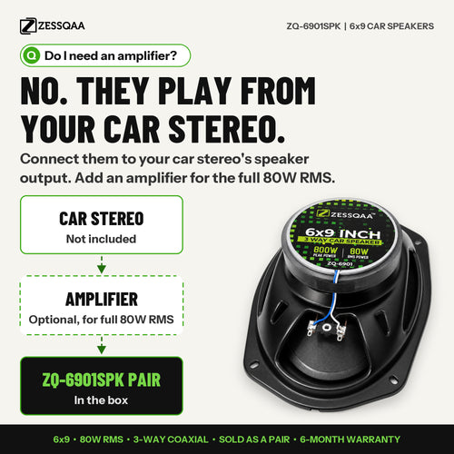 Zessqaa ZQ-6901SPK 6x9 Oval Car Speakers