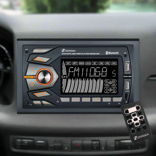 Zessqaa ZQ-111DBT Double Din Media Player with Bluetooth, USB & FM