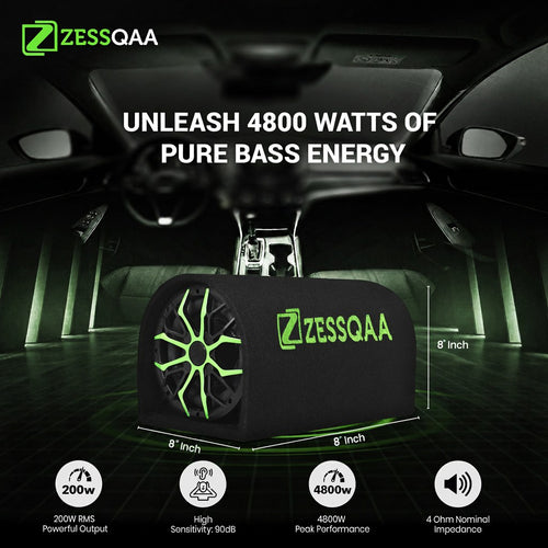 Zessqaa ZQ-801BST 8-Inch Active Basstube with Built-In Amplifier