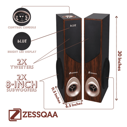 DX-13 10-Inch Double Bluetooth Party Tower Speakers - ZESSQAA