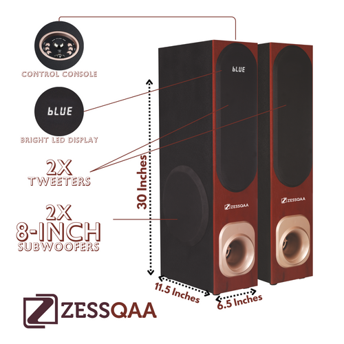 Zessqaa DX-13 Double Tower Speaker with Bluetooth