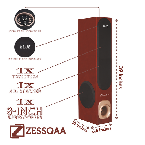 Zessqaa DZ-07 Single Tower Speaker with Bluetooth