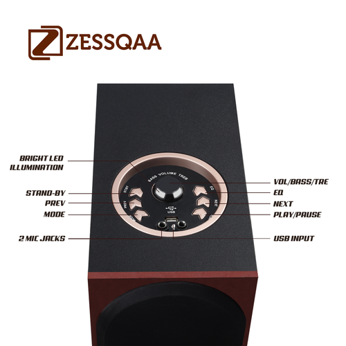 Zessqaa DX-13 Double Tower Speaker with Bluetooth