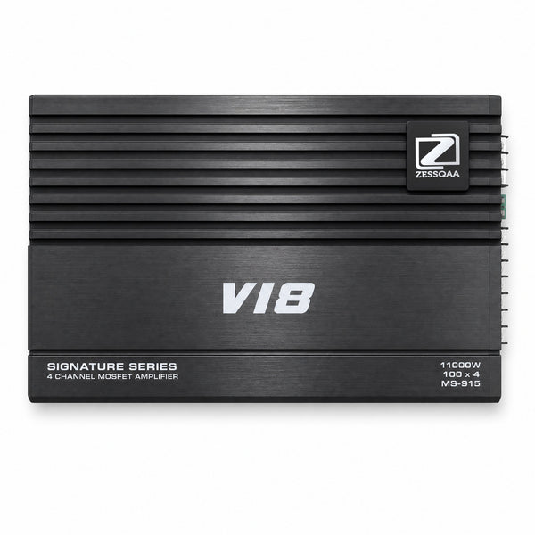 Zessqaa Signature Series 4-Channel Car Amplifier - Double Coil MOSFET, 100W x 4, 11000W Max, Bridgeable