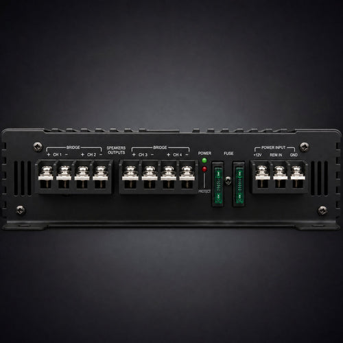 Zessqaa Signature Series 4-Channel Car Amplifier - Double Coil MOSFET, 100W x 4, 11000W Max, Bridgeable
