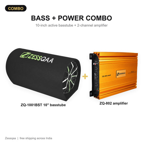 Bass + Power Combo - ZQ-1001BST 10 inch Basstube + ZQ-802 Amplifier