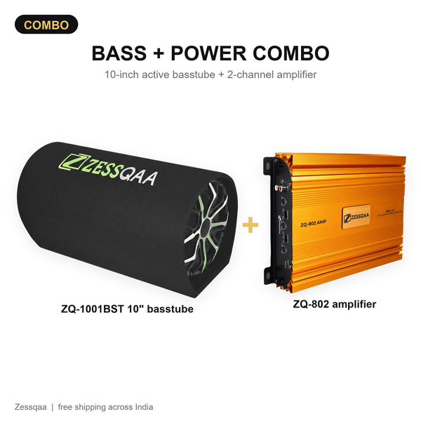 Bass + Power Combo - ZQ-1001BST 10 inch Basstube + ZQ-802 Amplifier