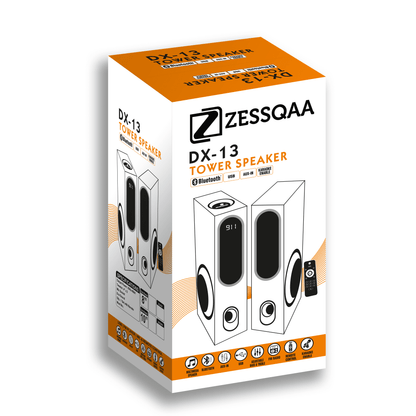 DX-13 10-Inch Double Bluetooth Party Tower Speakers - ZESSQAA