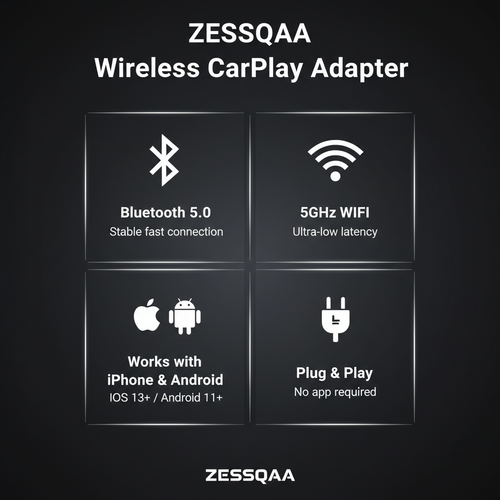 Zessqaa Wireless CarPlay & Android Auto Adapter