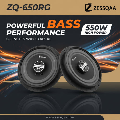 Zessqaa ZQ-650RG 6.5" Rain Guard 3-Way Coaxial Car Speakers (550W, Pair)