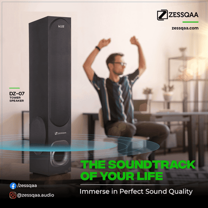 ZESSQAA DZ-07 Single Tower Speaker with Bluetooth - ZESSQAA