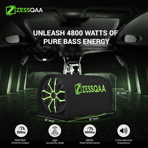 Zessqaa ZQ-801BST 8-Inch Active Basstube with Built-In Amplifier