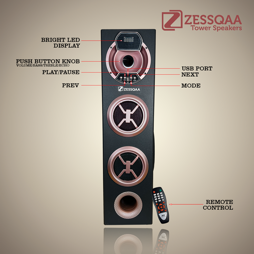 Zessqaa ZQ-801TSPK Single Party Tower Speaker